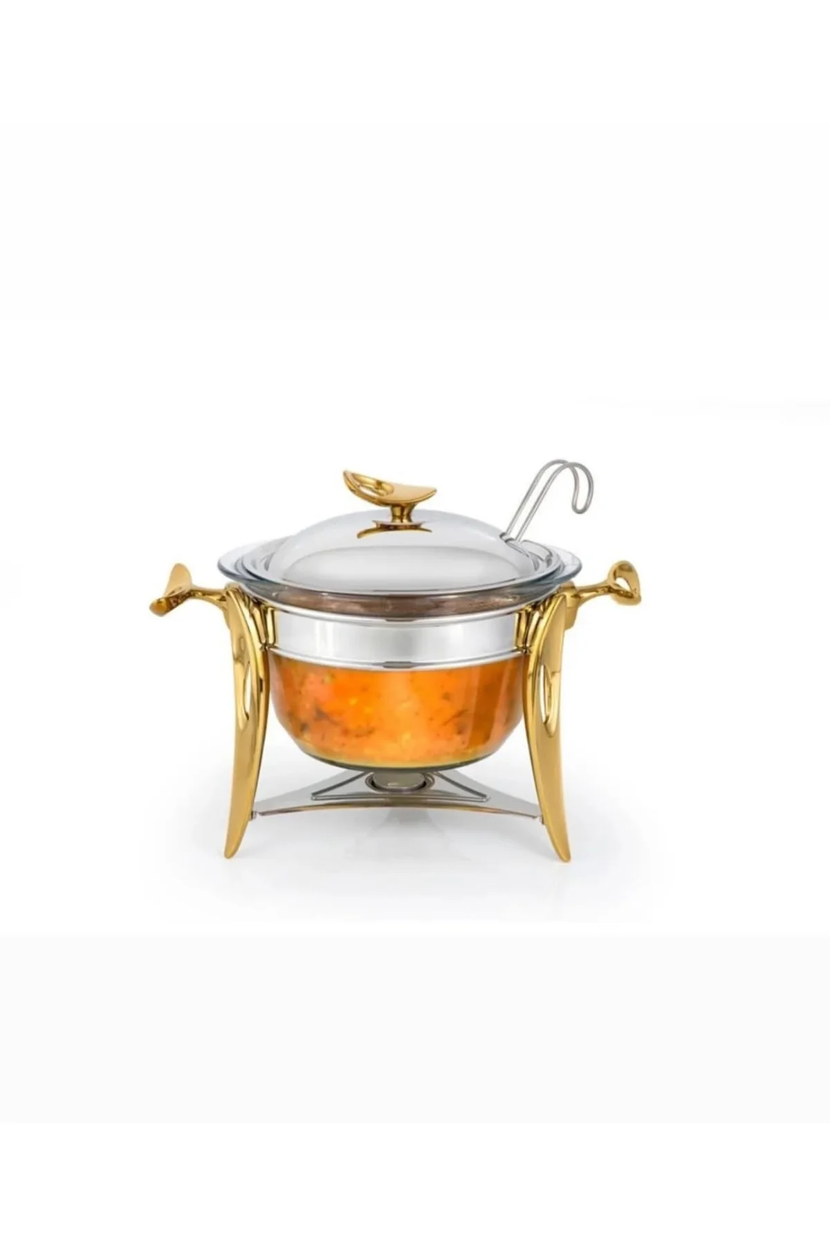 Silver Gold Mum Isıtıcılı Çorba Sercis Seti 4 Lt