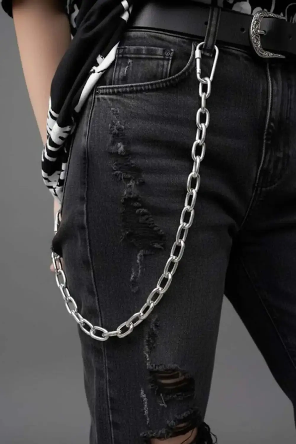 Silver Gotik Kalın Pantolon Zinciri