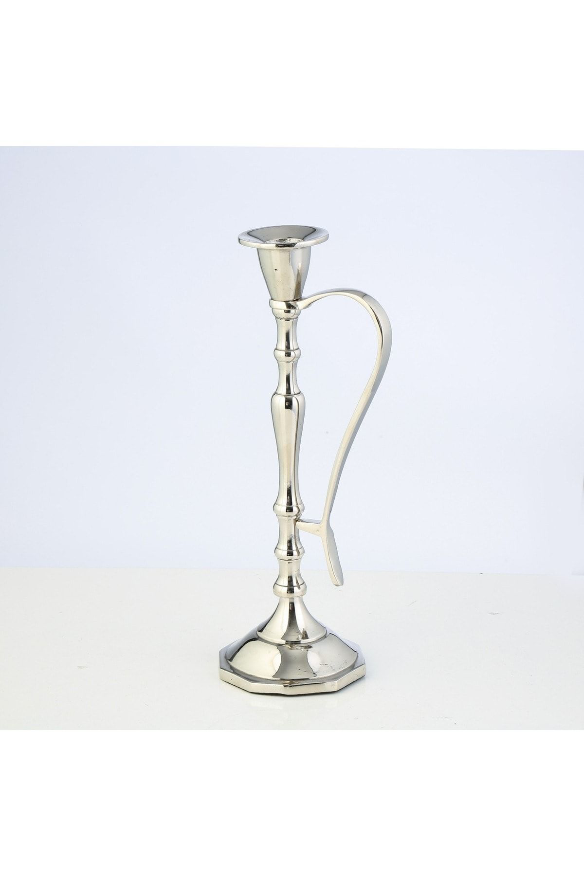 Vitale Silver Kulplu Şamdan Orta 8*26 Cm