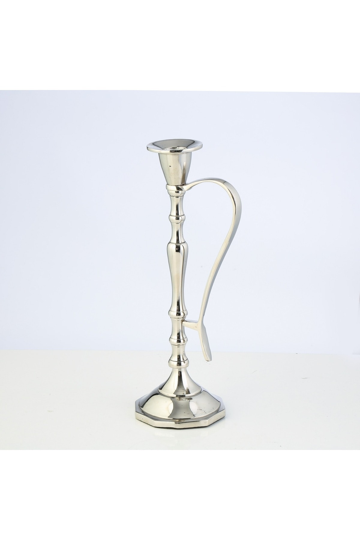 Vitale Silver Kulplu Şamdan Orta 8*26 Cm