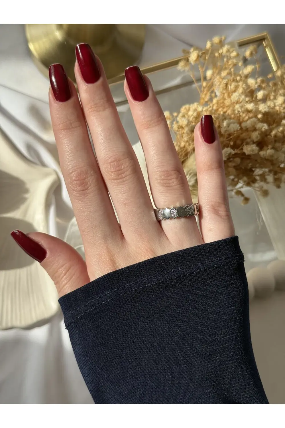 Atelier Emine Silver Petek Desen Yüzük