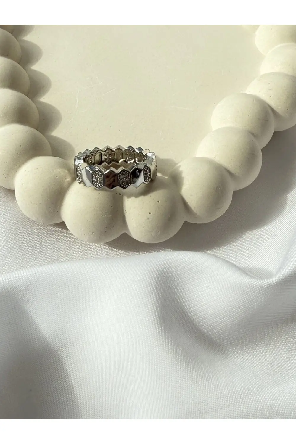 Atelier Emine Silver Petek Desen Yüzük