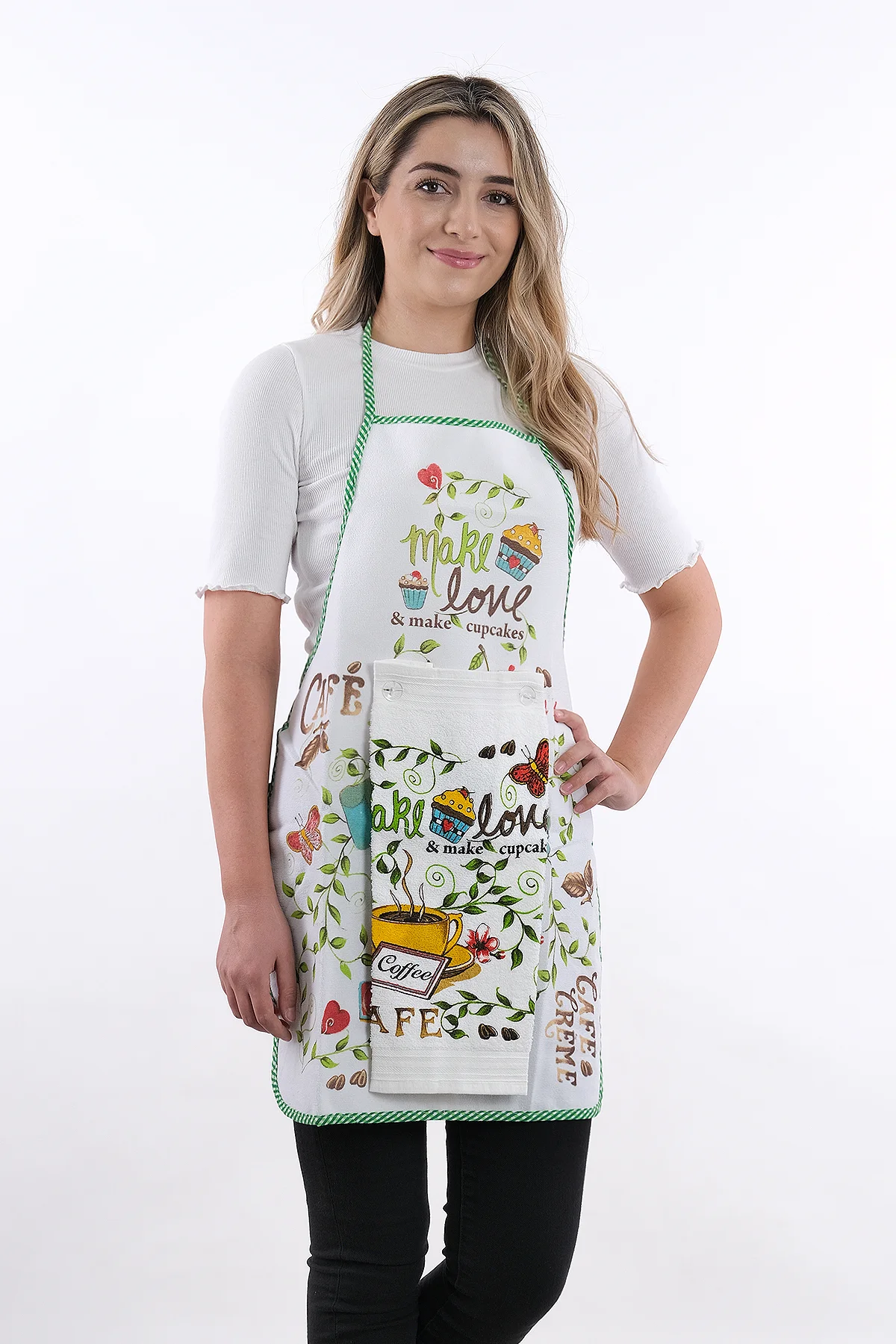 Silver Sıvı Geçirmez Mutfak Önlüğü Havlulu Mutfak Önlüğü