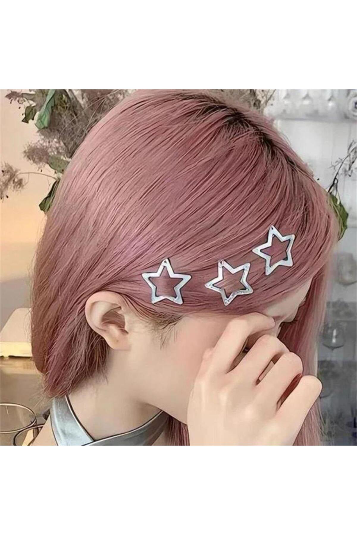 Silver Star 3'lü Çıtçıtlı Saç Tokası