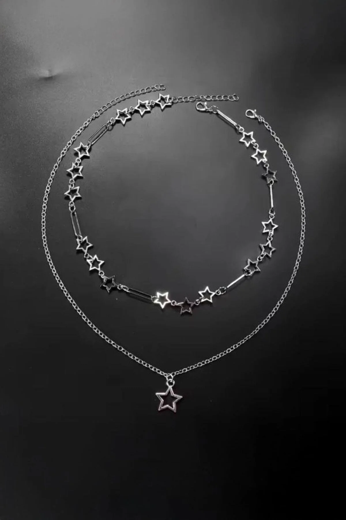 Silver Star Çift Zincirli Kolye Silver Star Çift Zincirli Kolye
