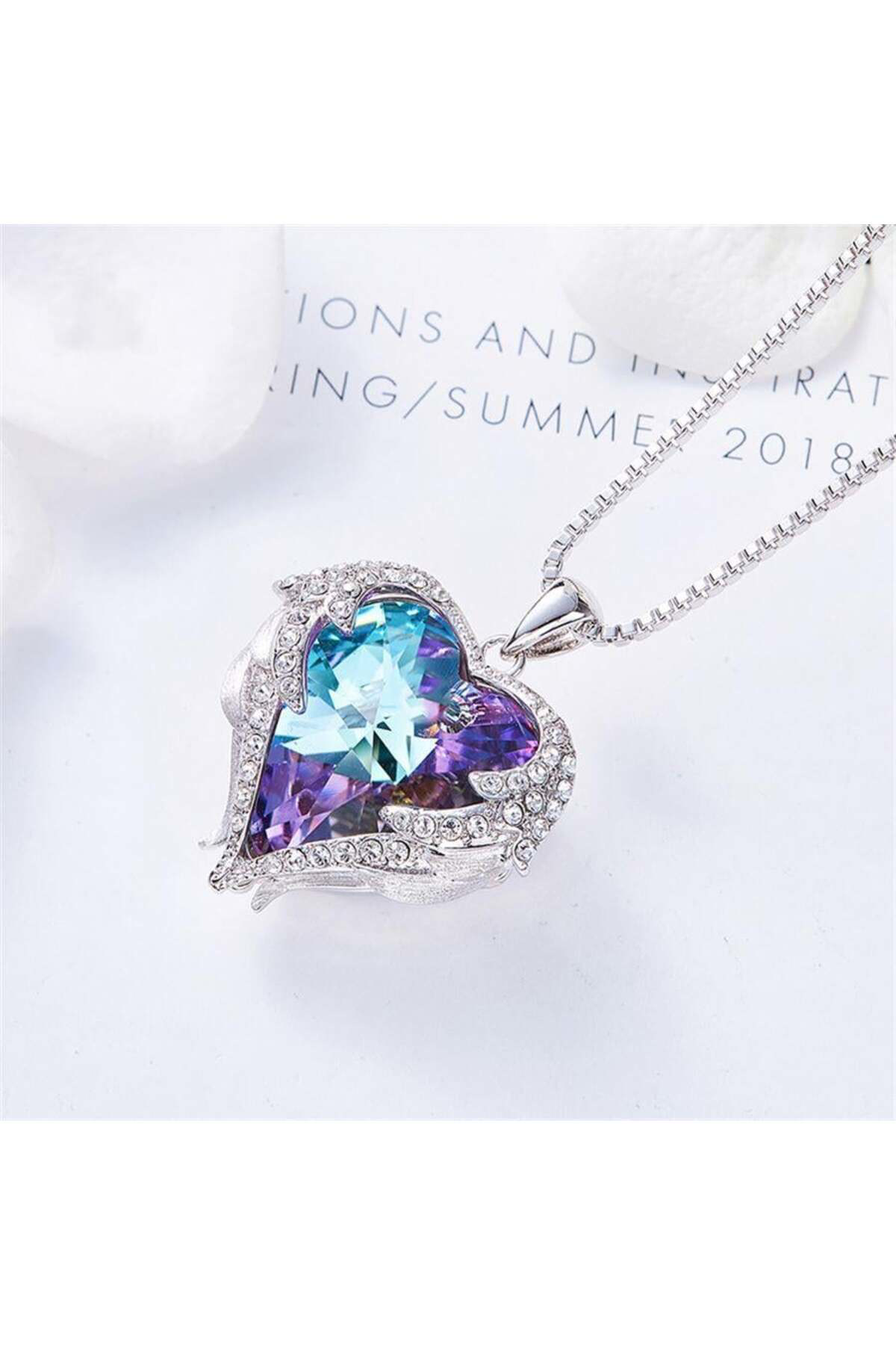 Silver Talisman Heart Kolye