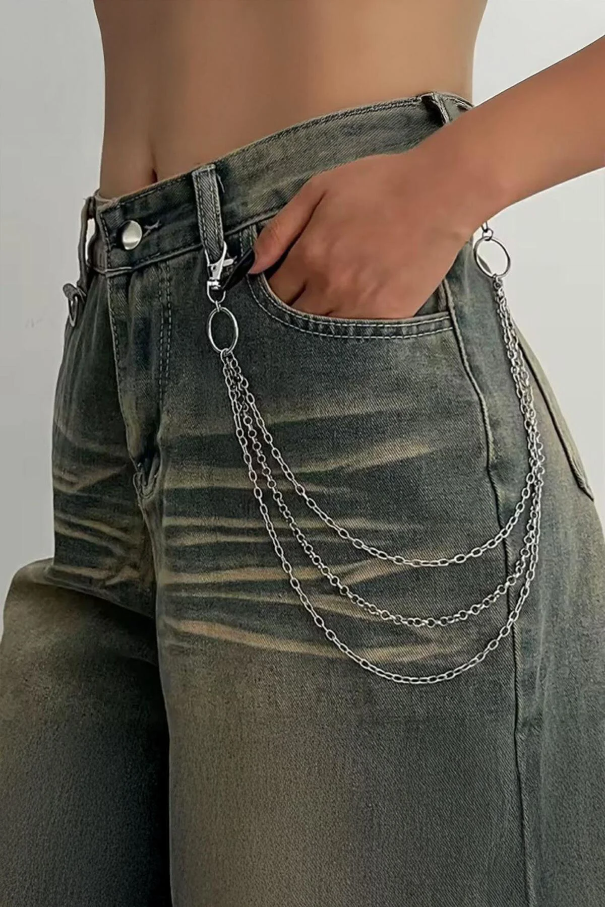 Silver Üçlü Pantolon Zinciri