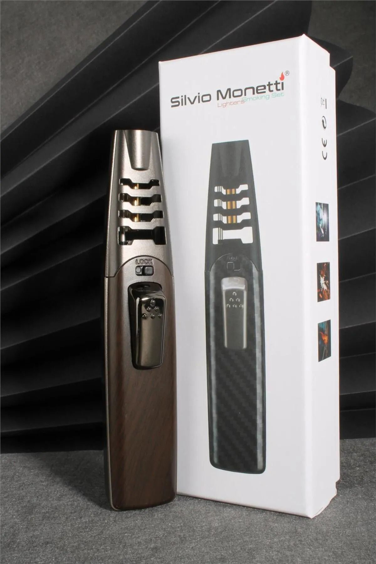 Pnp Silvio Monetti Dev Puro Çakmağı Ahşap Kabzalı Alev Sabitleme Ve G