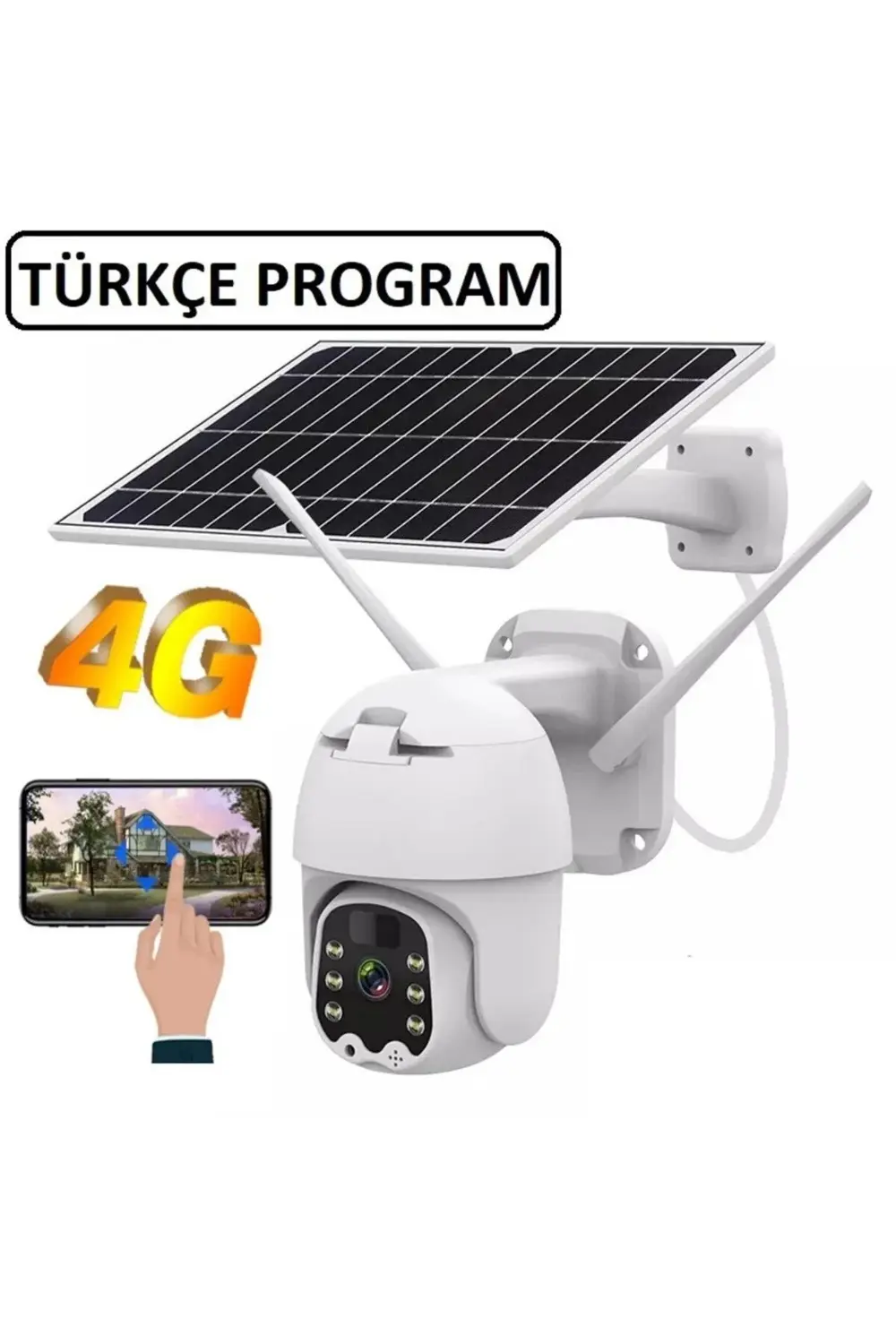 Sim Kartlı 4g Ptz 360 Hareketli Solar Güneş Enerjili 1080p Kamera