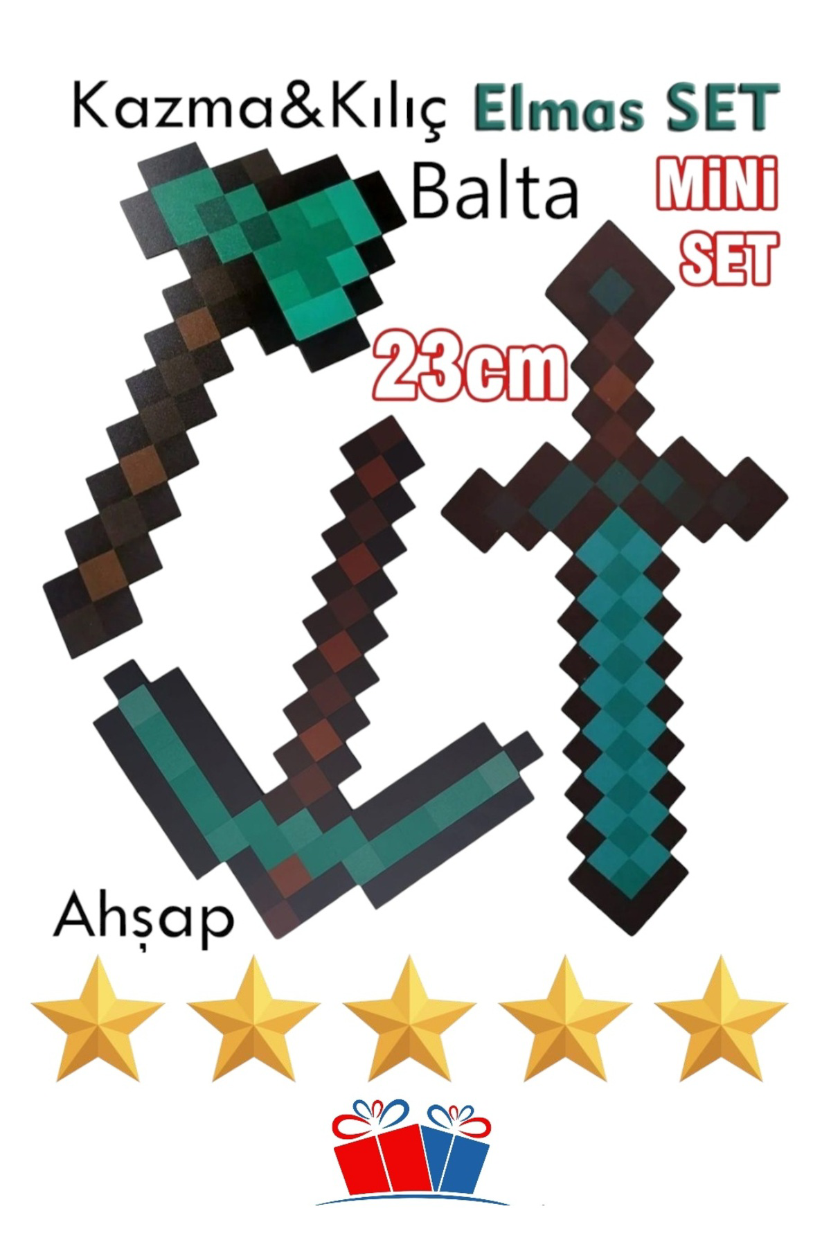 Şımartan  Elmas 3 Lü Set Ahşap Figür Oyuncak