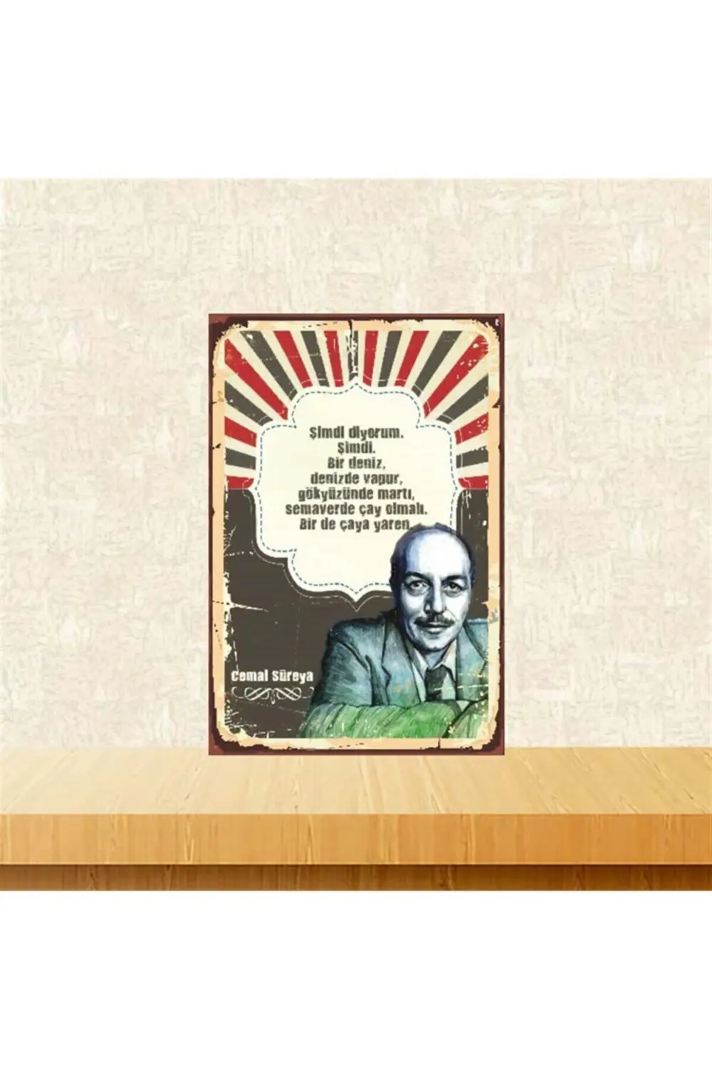 Şimdi Diyorum Şimdi Bir Deniz 20-30 Cm Retro Ahşap Poster