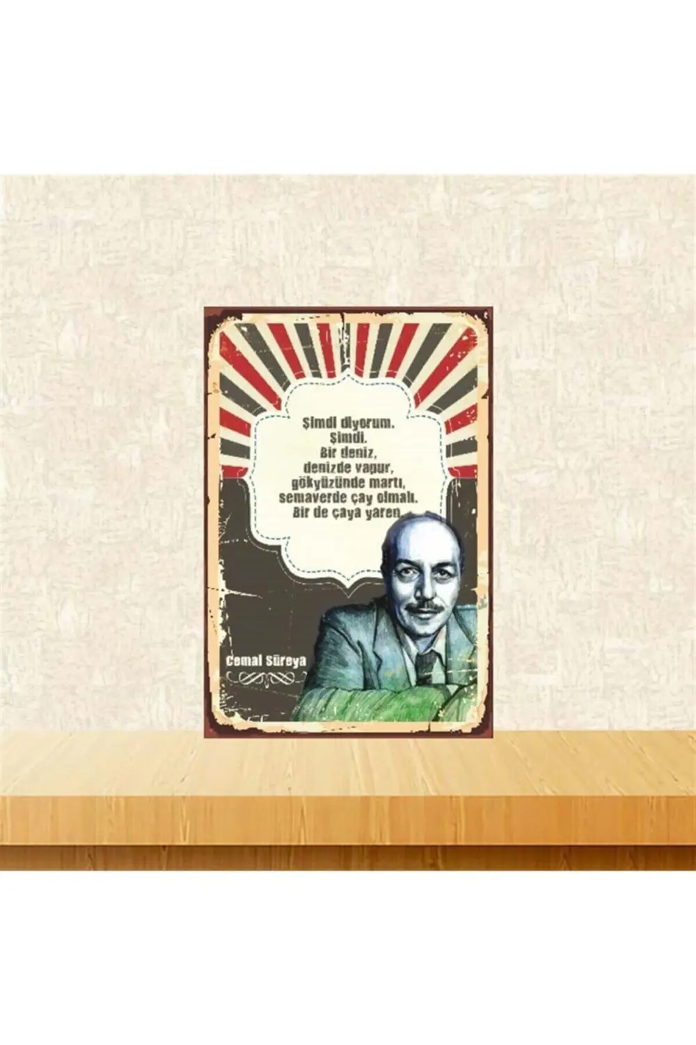 Şimdi Diyorum Şimdi Bir Deniz 20-30 Cm Retro Ahşap Poster