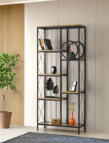 Sivas Gözde Mobilya Simge Dekoratif Ferforje Kitaplik 80X30x182
