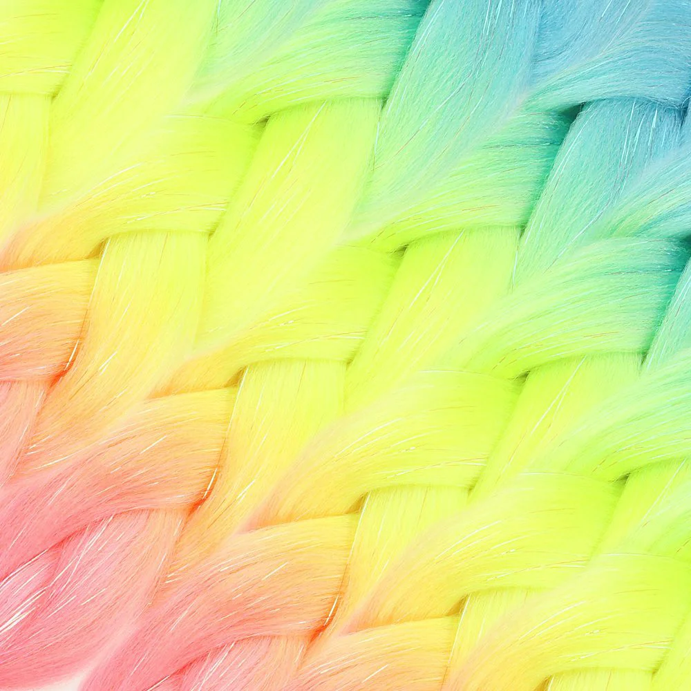 Simli Açık Mi / Neon Sarı / Pembe Ombreli Örgülük  100 Gr.