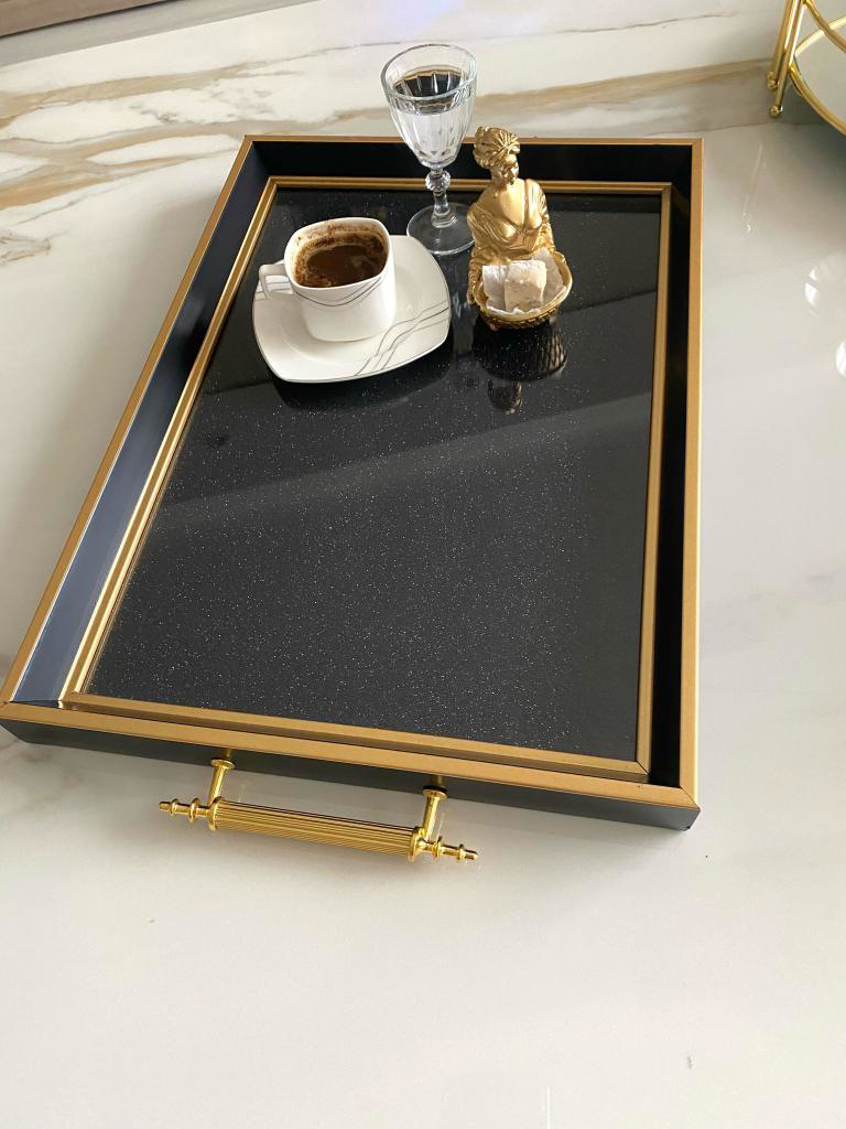 Simli Çay Tepsisi ,lüx Çay Tepsisi,sunum Tepsisi