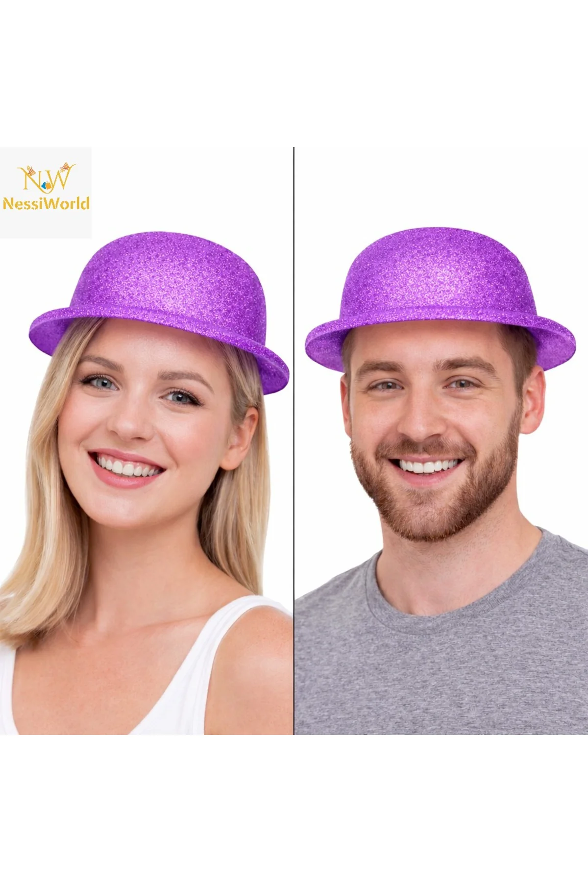 Simli Melon Şapka 9’lu Set - 9 Renk Parti ve Kostüm Şapkası