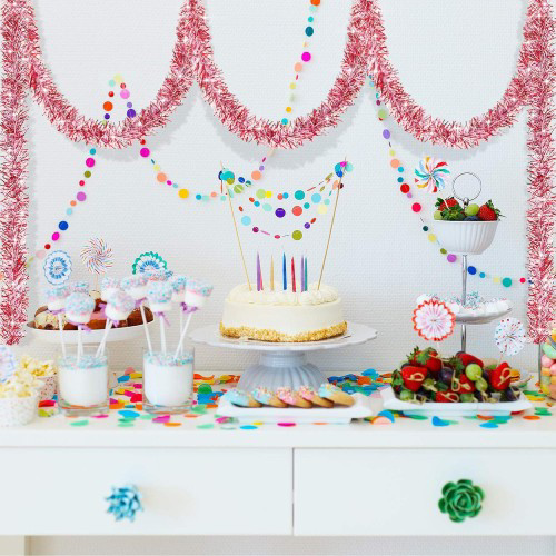 Woody Sofia Simli Parti Süsü 2 Metre Pembe