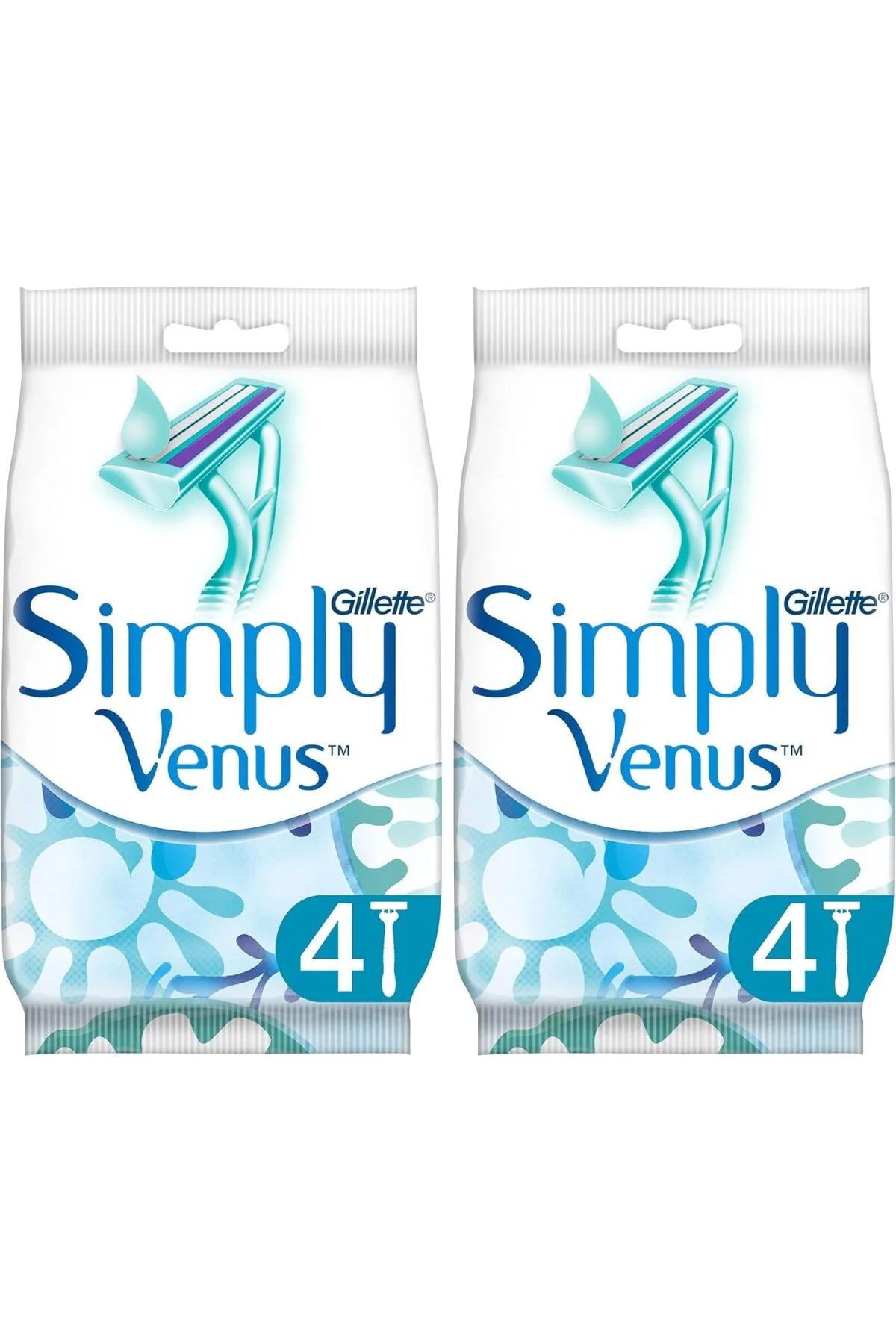 Simply Venus 2 Kullan At Kadın Tıraş Bıçağı 4'lü 2li paket