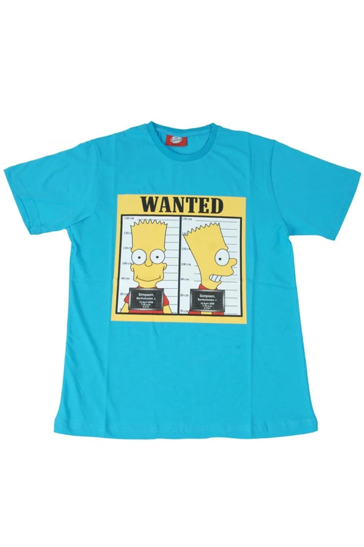Simpsons Bart Wanted Tişört Mavi