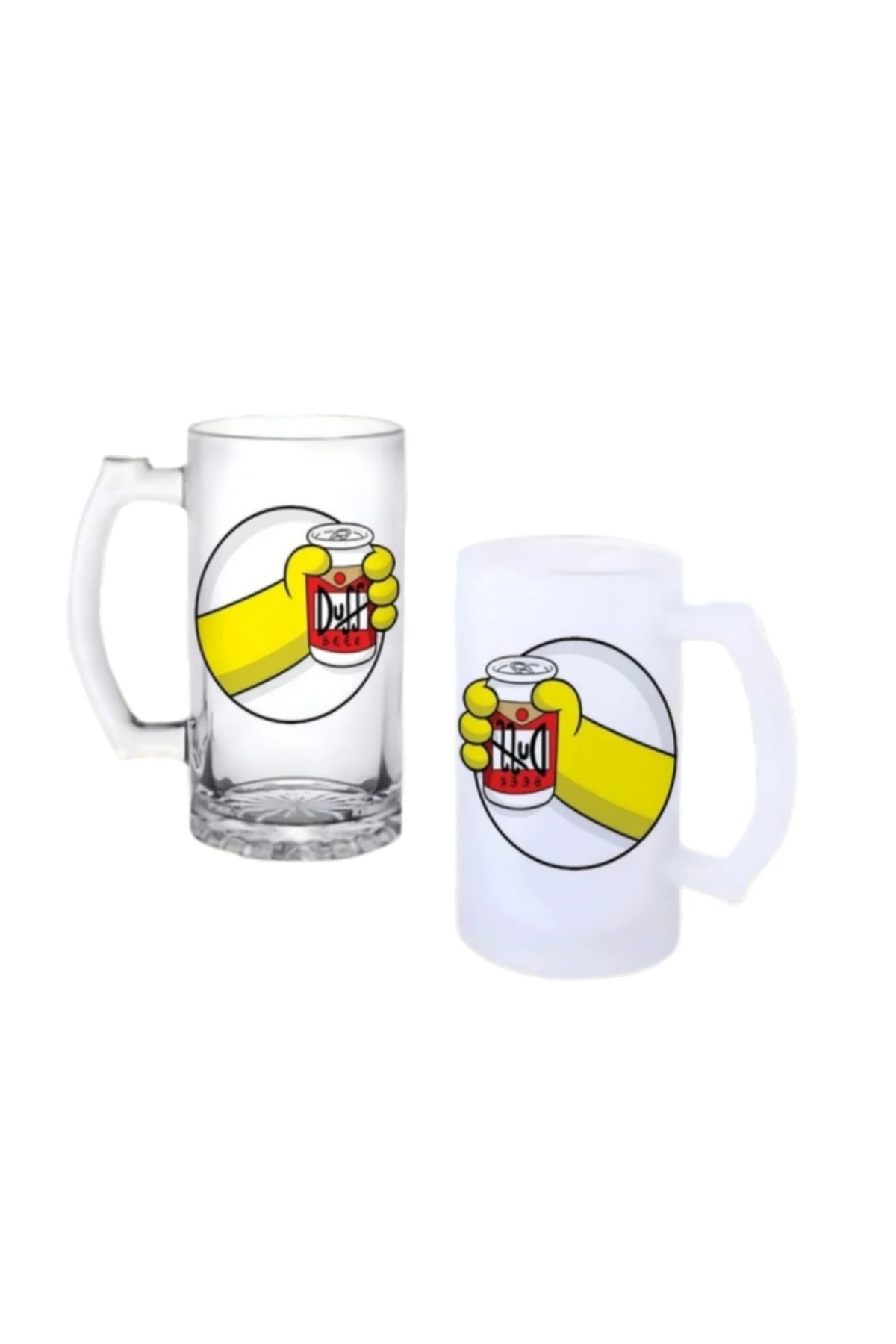 Simpsons Duff Kulplu Bira Bardağı Buzlu veya Şeffaf Seçenekli 021