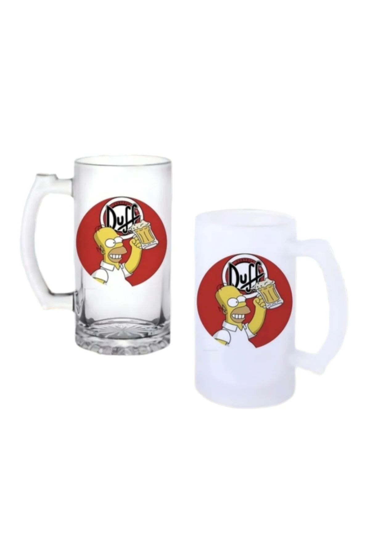 Simpsons Duff Kulplu Bira Bardağı Buzlu veya Şeffaf Seçenekli 021