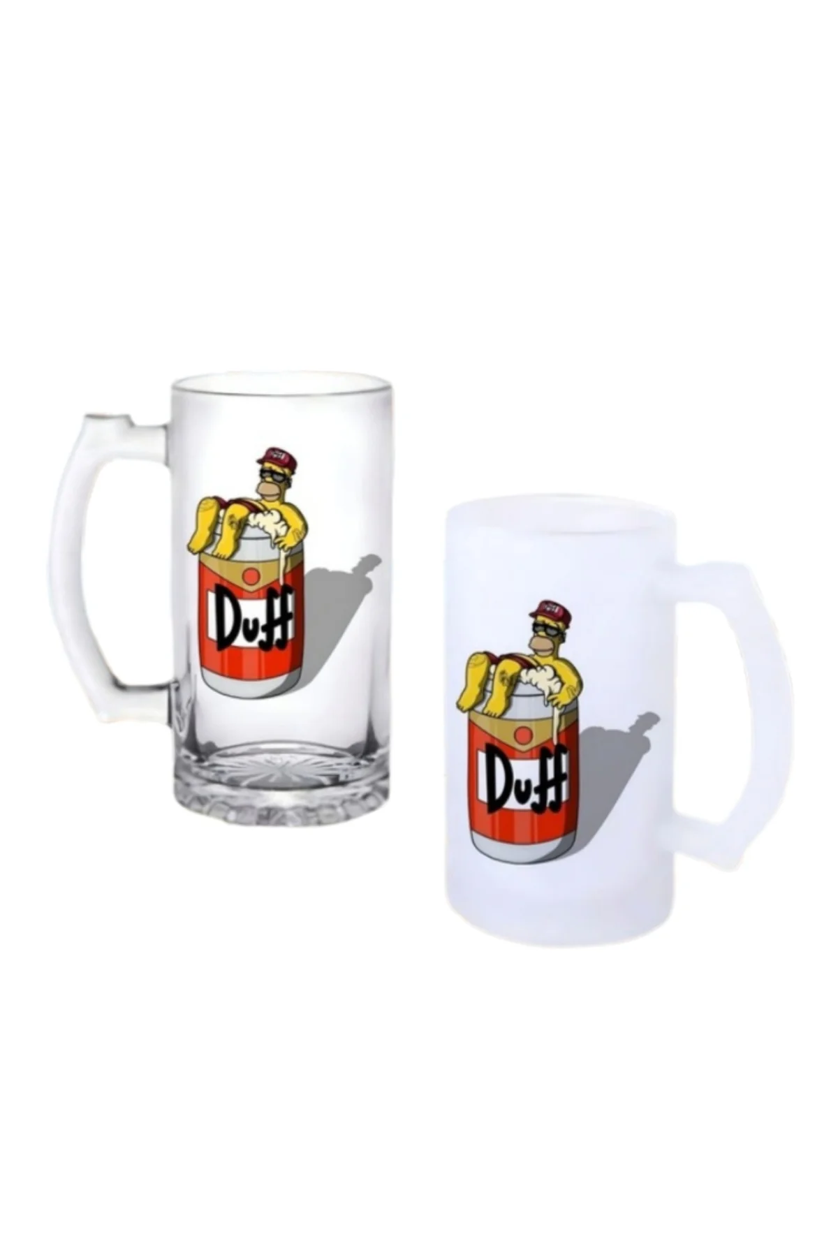 Simpsons Duff Kulplu Bira Bardağı Buzlu veya Şeffaf Seçenekli 021
