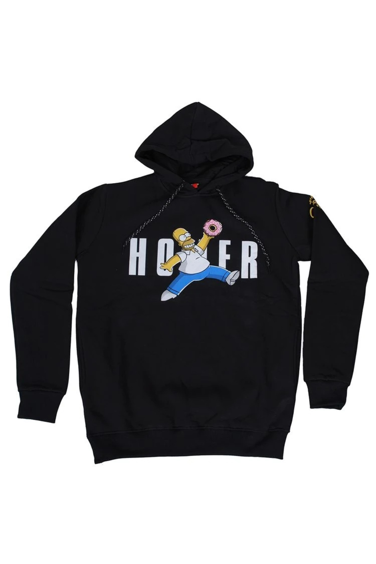 Simpsons Homer With Donut Kapüşonlu Sweatshirt Hoodie Siyah
