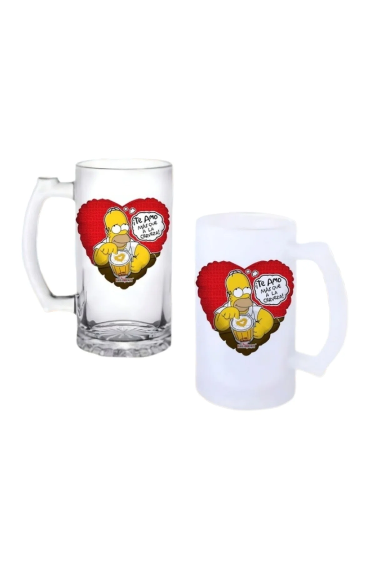 Simpsons Kulplu Bira Bardağı Buzlu veya Şeffaf Seçenekli 0206