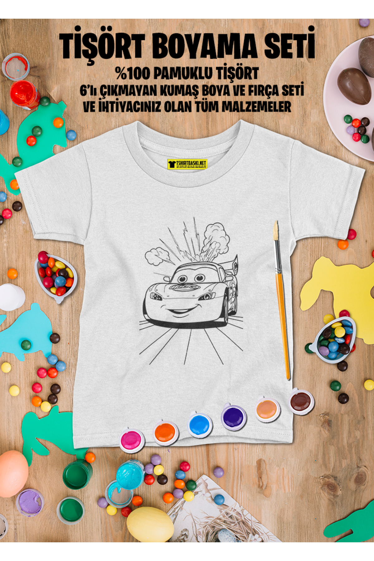 Şimşek Çocuk Tişört Boyama Seti – Çocuk Full Set Fırçalı, Kreatif