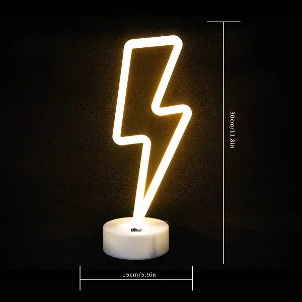 Şimşek Desenli Neon LED Lamba Modern Aydınlatma Çözümleri