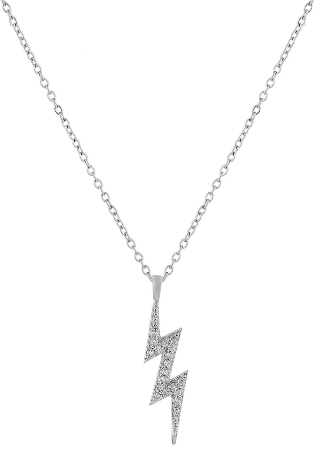 Şimşek Zirkon Kolye SILVER 45 cm Fiyatı, Yorumları ve Özellikleri
