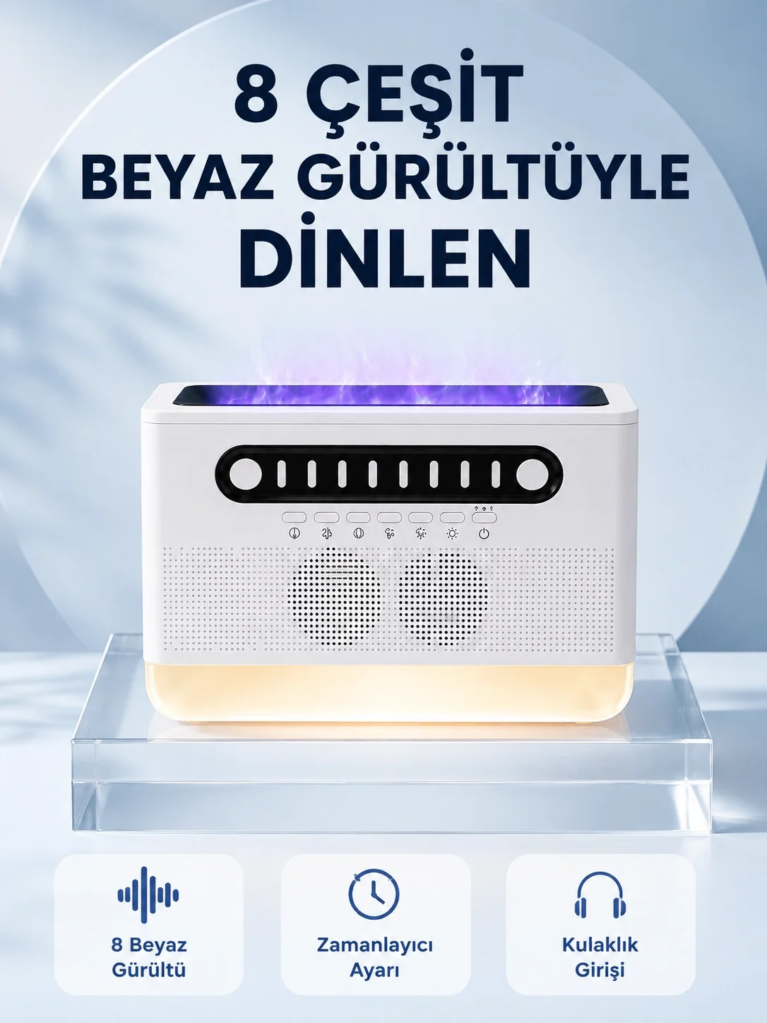 Simüle Alev Efektli Kablosuz Hoparlör Zamanlayıcılı Gece Lambası Fiyatı, Yorumları ve Özellikleri