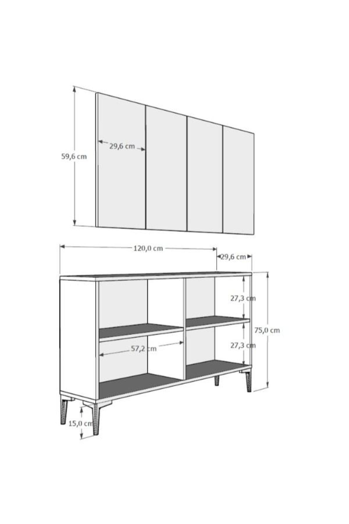 Cantek Dizayn Sinact (Km120) Konsol Beyaz-Gümüş