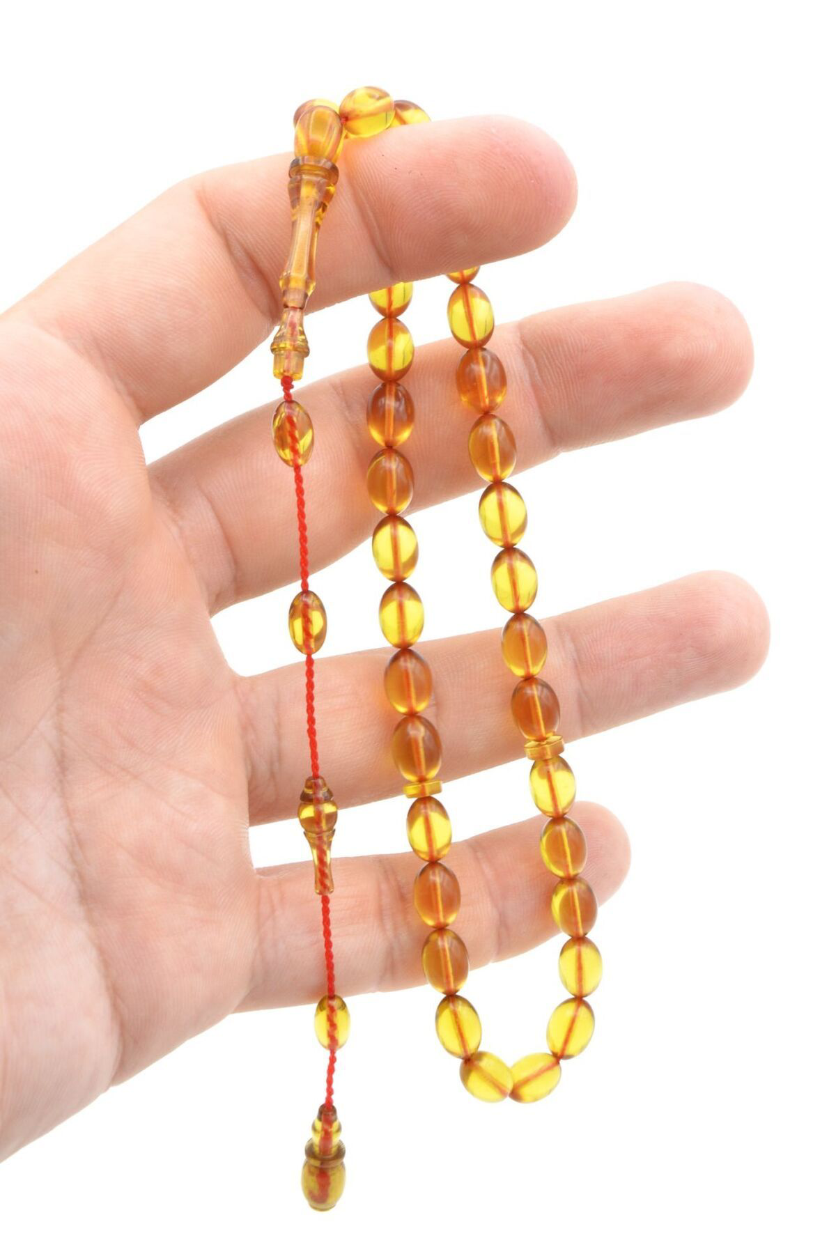 Murty99 Sinan Usta Yapımı Beyzi Bilek Boy Zeytin Yeşili Sıkma Kehribar Tesbih