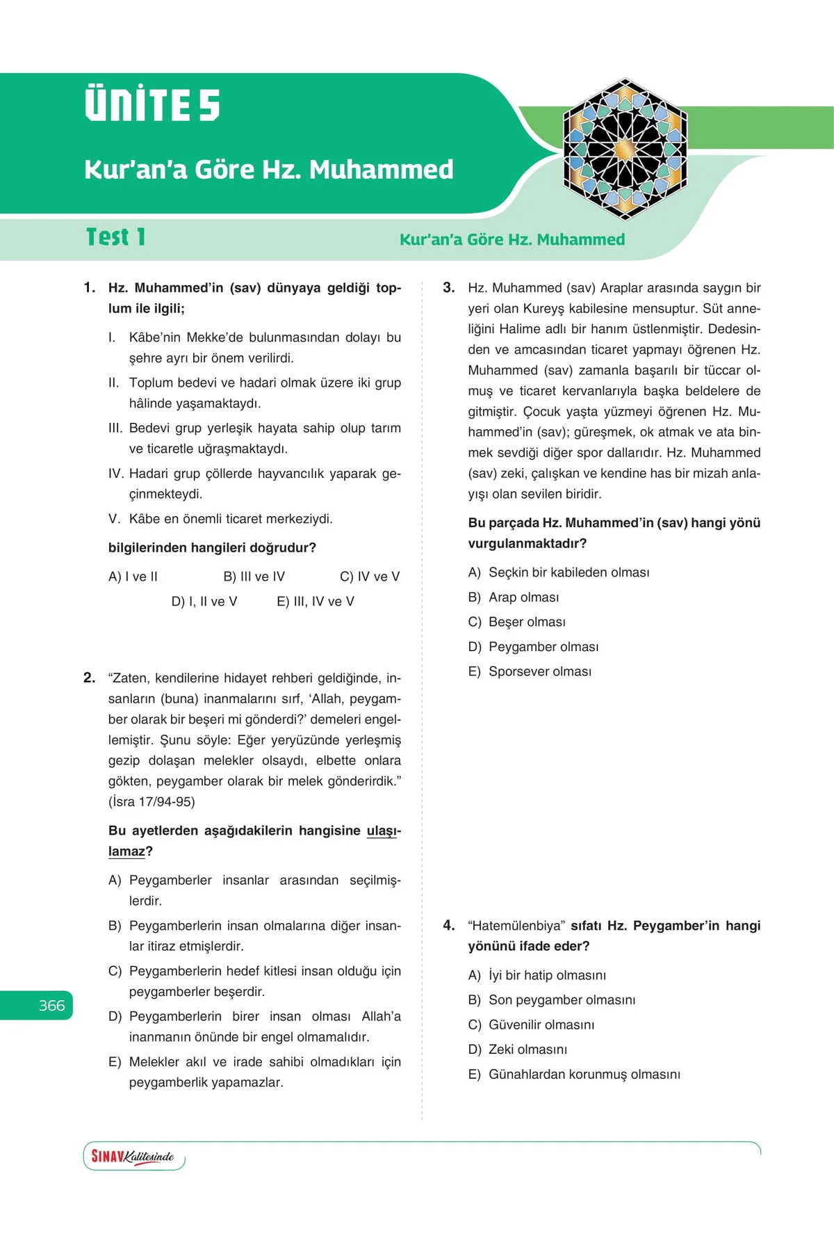 Sınav Kalitesinde 9. Sınıf Tüm Dersler Soru Bankası (GÜNCELLENMİŞ)