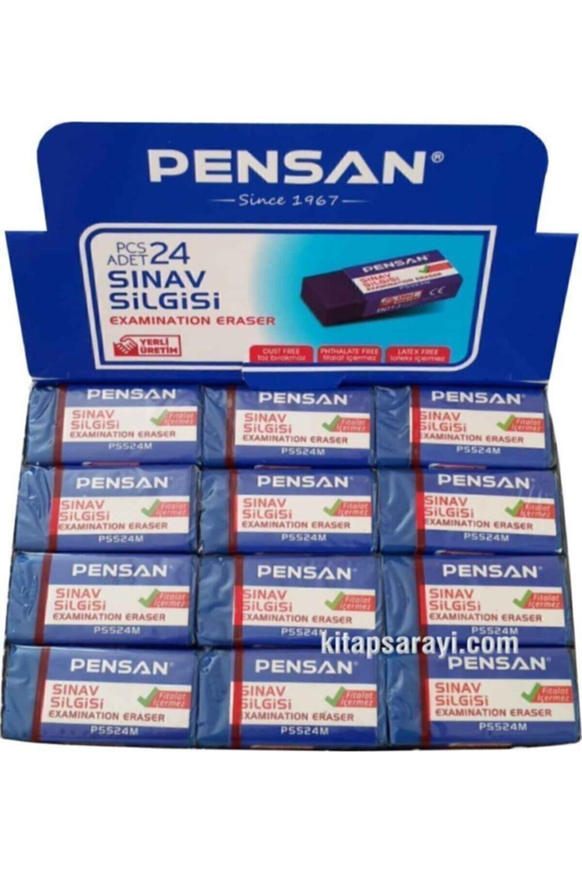 Pensan Sınav Silgisi Mavi 24'Lü Paket Yumuşak İz Bırakmaz