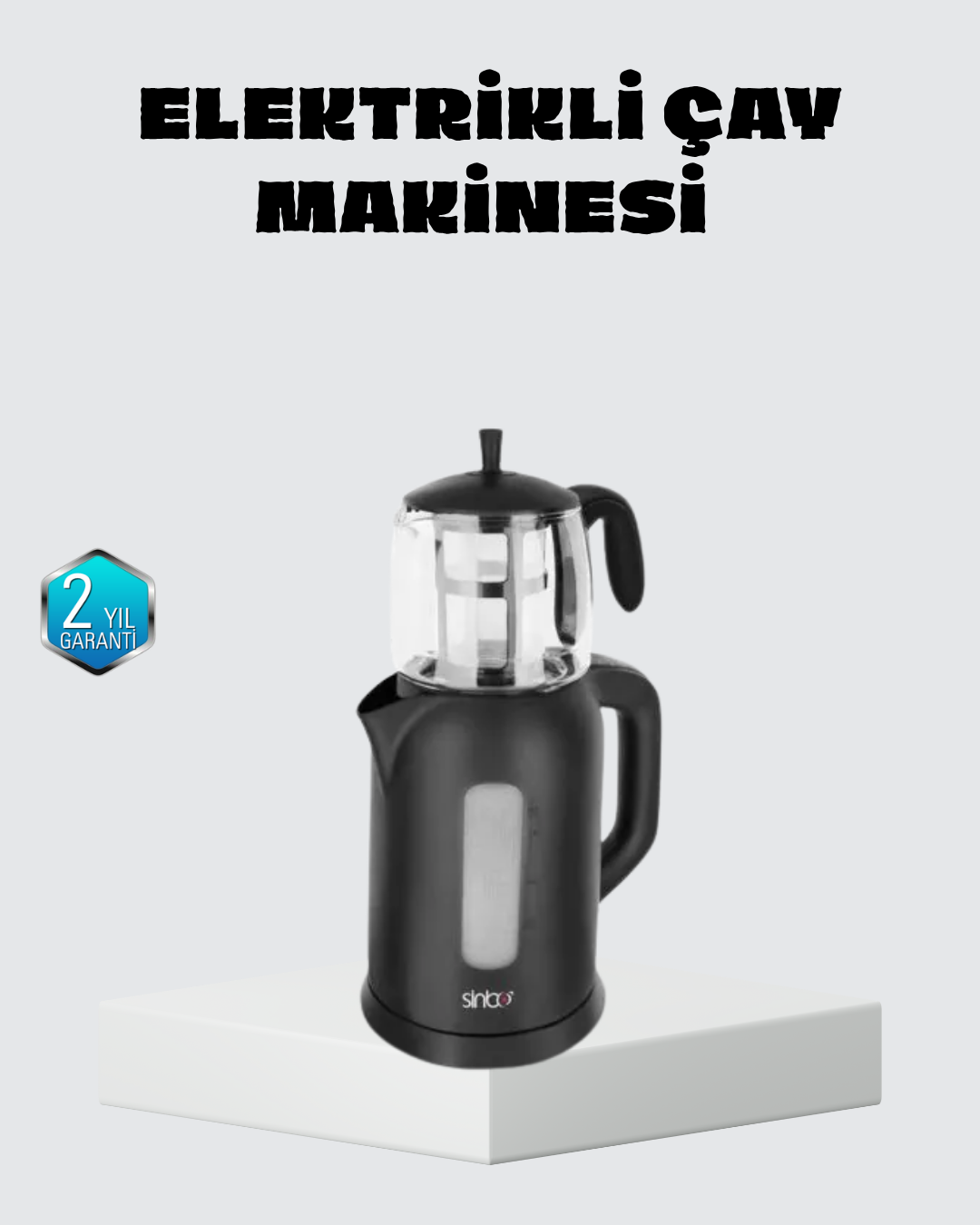 Sinbo Elektrikli Çay Makinesi 1.7 L Su Isıtıcı ve Cam Demlikli Gü