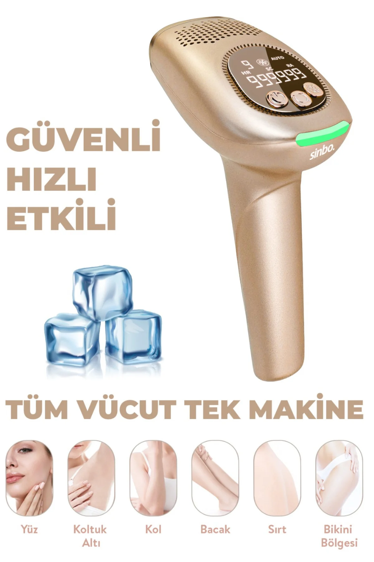 Sinbo SEL - 6044 Lazer Epilatör Gold Fiyatı, Yorumları ve Özellikleri