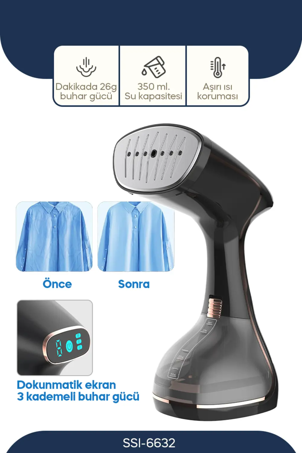 Sinbo SSI-6632 Buharlı Kırışık Giderici