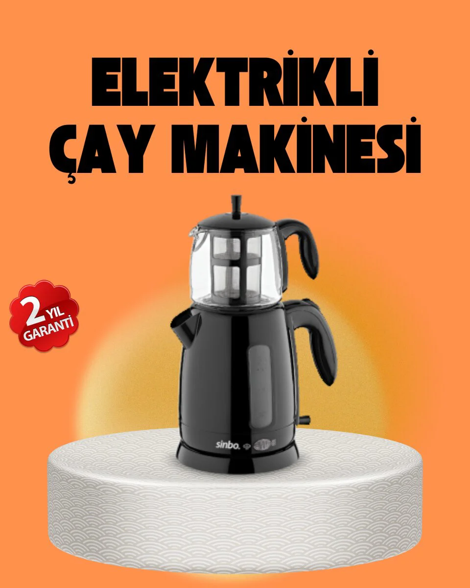 Sinbo STM 5840 Elektrikli Çay Makinesi 1800 Watt 17 Litre Cam Demlik - Şık ve Güçlü