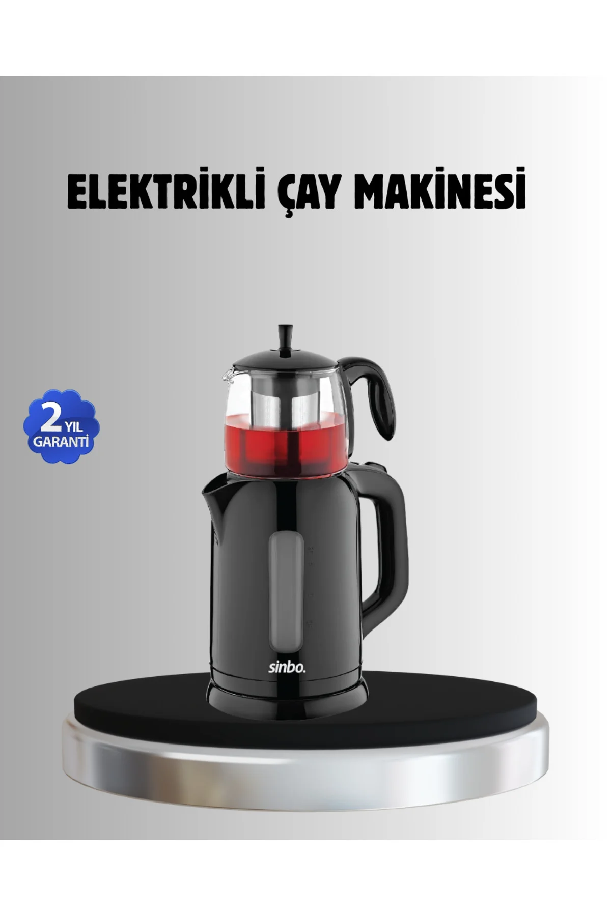 Sinbo STM 5840 Elektrikli Çay Makinesi 1800W Cam Demlik ve Sıcak 