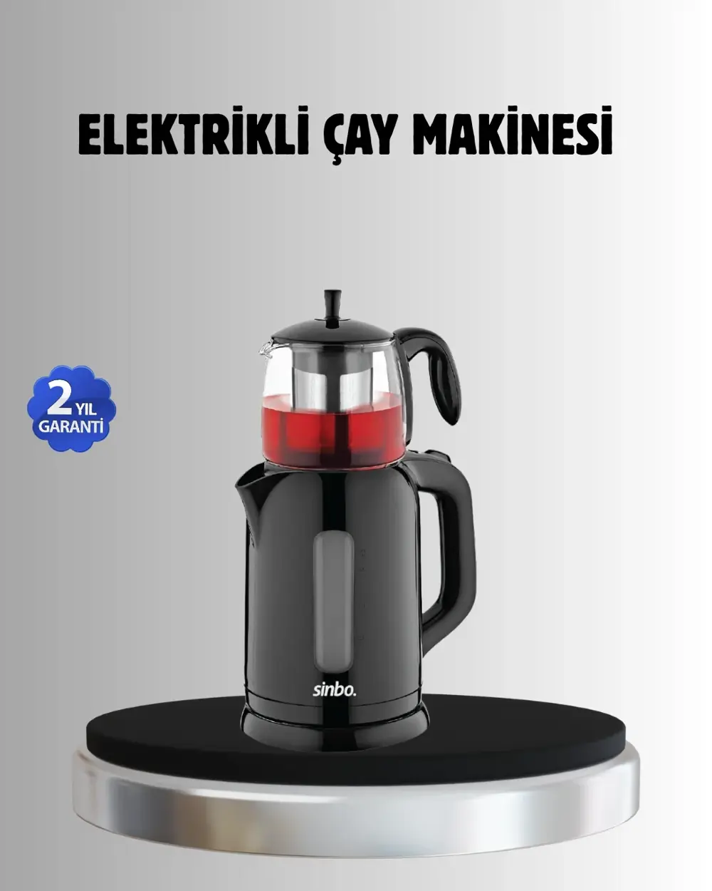 Sinbo STM 5840 Elektrikli Çay Makinesi 1800W Cam Demlik ve Sıcak