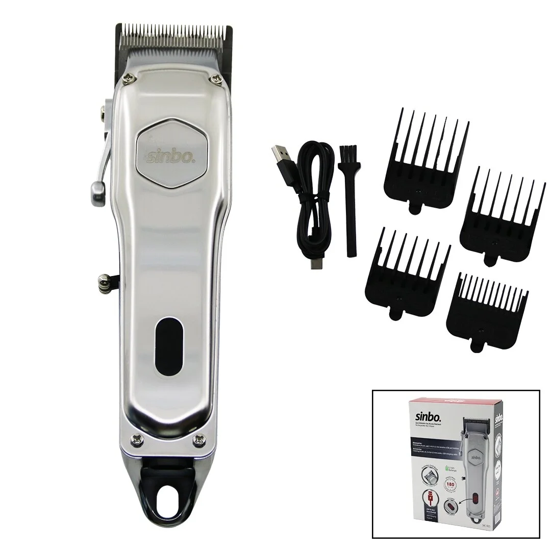 Sinbo Tıraş Makinesi - USB Şarjlı - Çelik Gövde - Kollu Tarak Ayarı