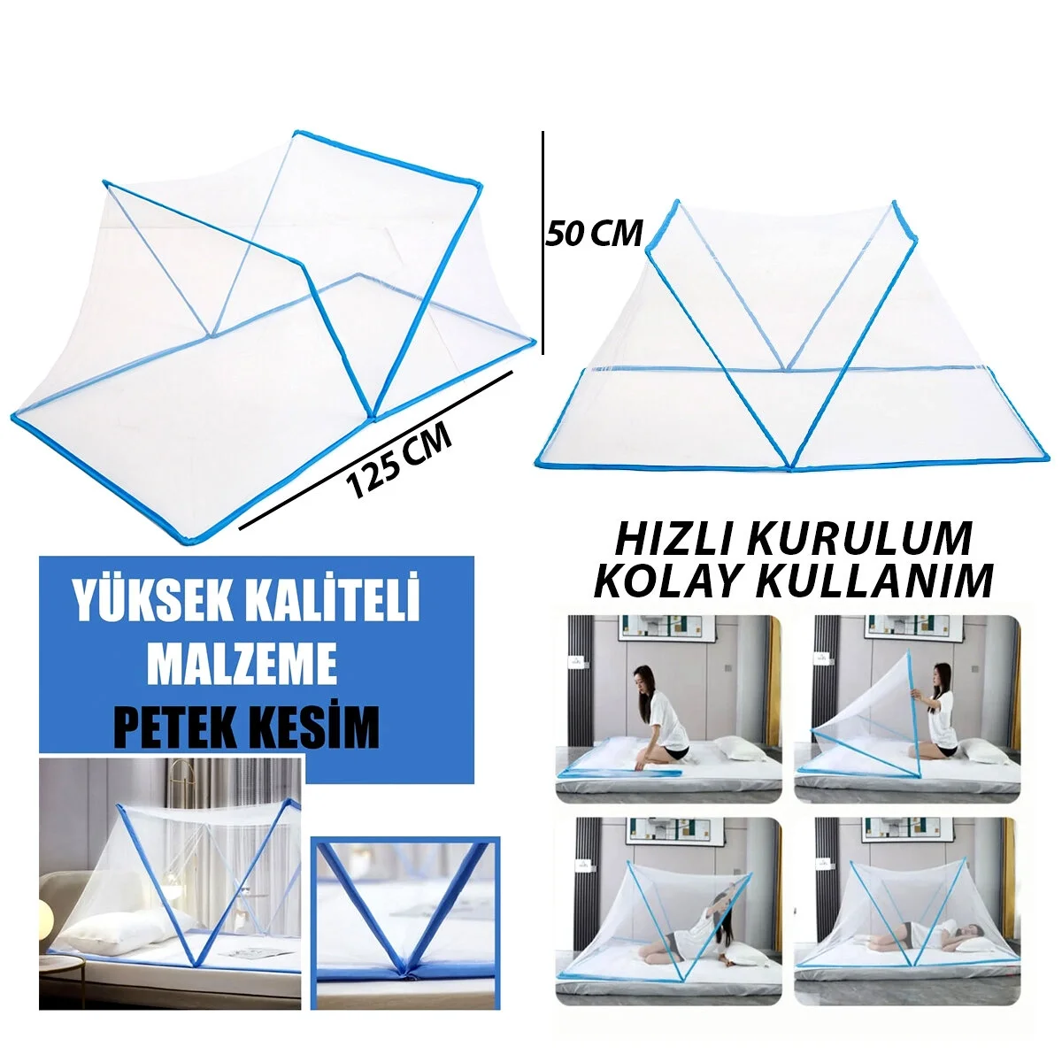 Sinek Koruyucu Cibinlik - Tül Çocuk - Bebek Portatif Kullanım 50x125cm Bx40 Fiyatı, Yorumları ve Özellikleri