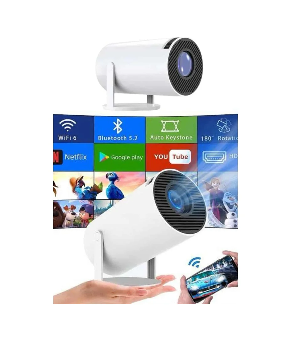 Sinema Projektörü Android Hdmı Usb Wifi Ses Çıkışlı Ayaklı Projeksiyon Taşınabilir - Lisinya