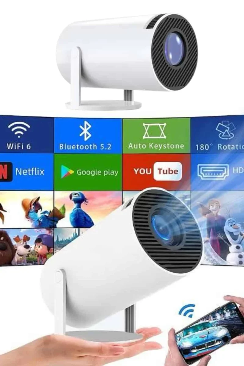 Sinema Projektörü - Android HDMI USB WiFi Ses Çıkışlı Taşınabilir 720P 120 Lümen