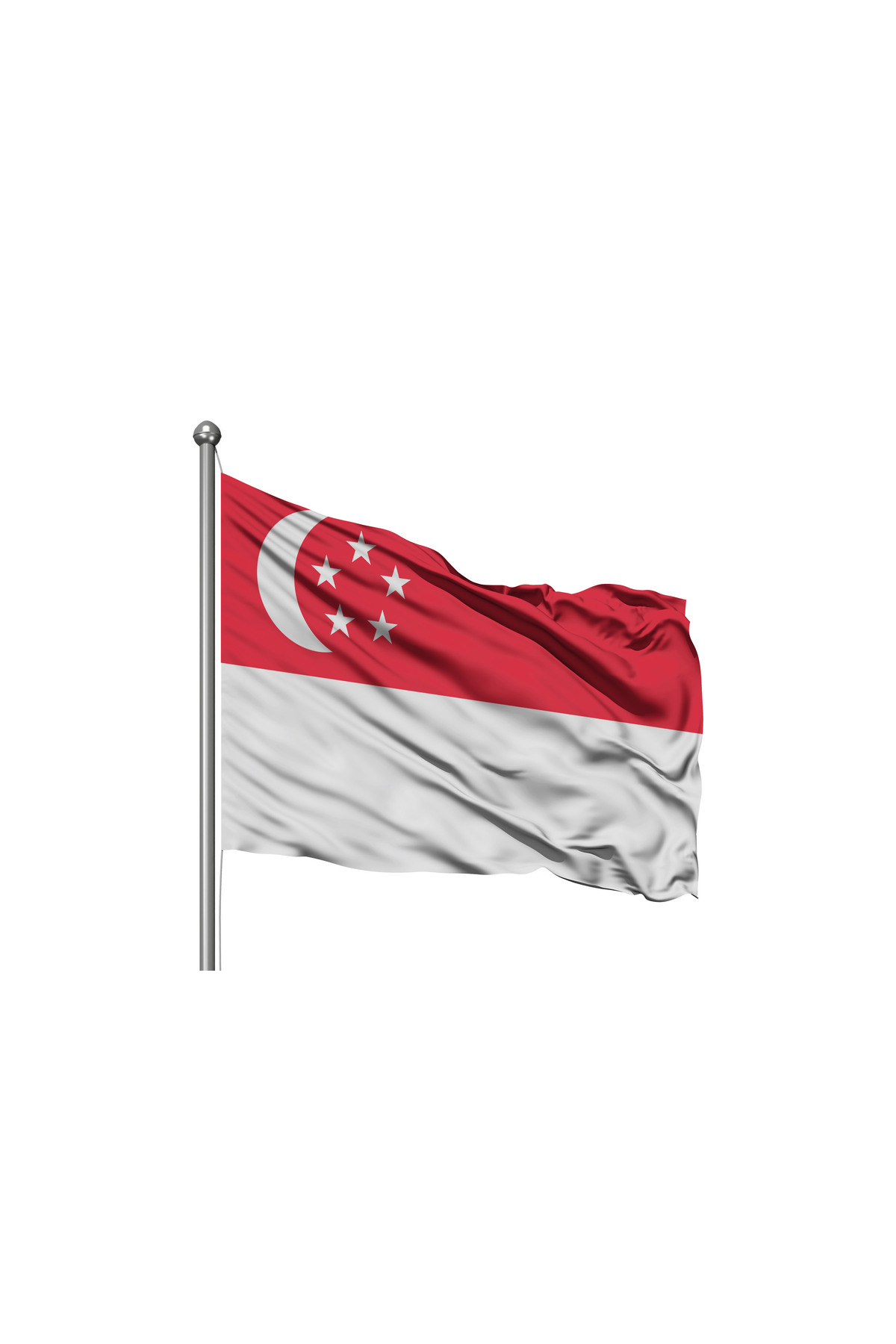 Singapur Devleti Bayrağı - Premium Raşel Kumaş 150x225cm