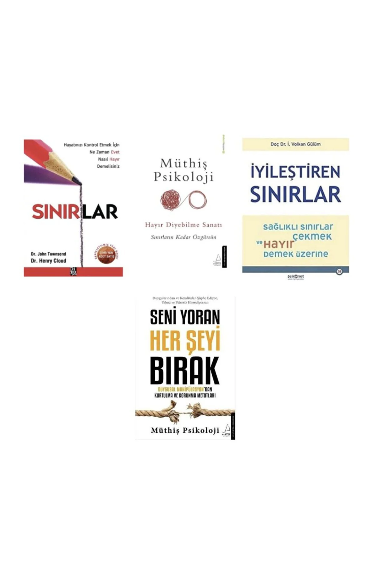 sinirlar + muthis psikoloji + iyilestiren sinirlar+ seni yoran herseyi birak=(4 kitap) Fiyatı, Yorumları ve Özellikleri