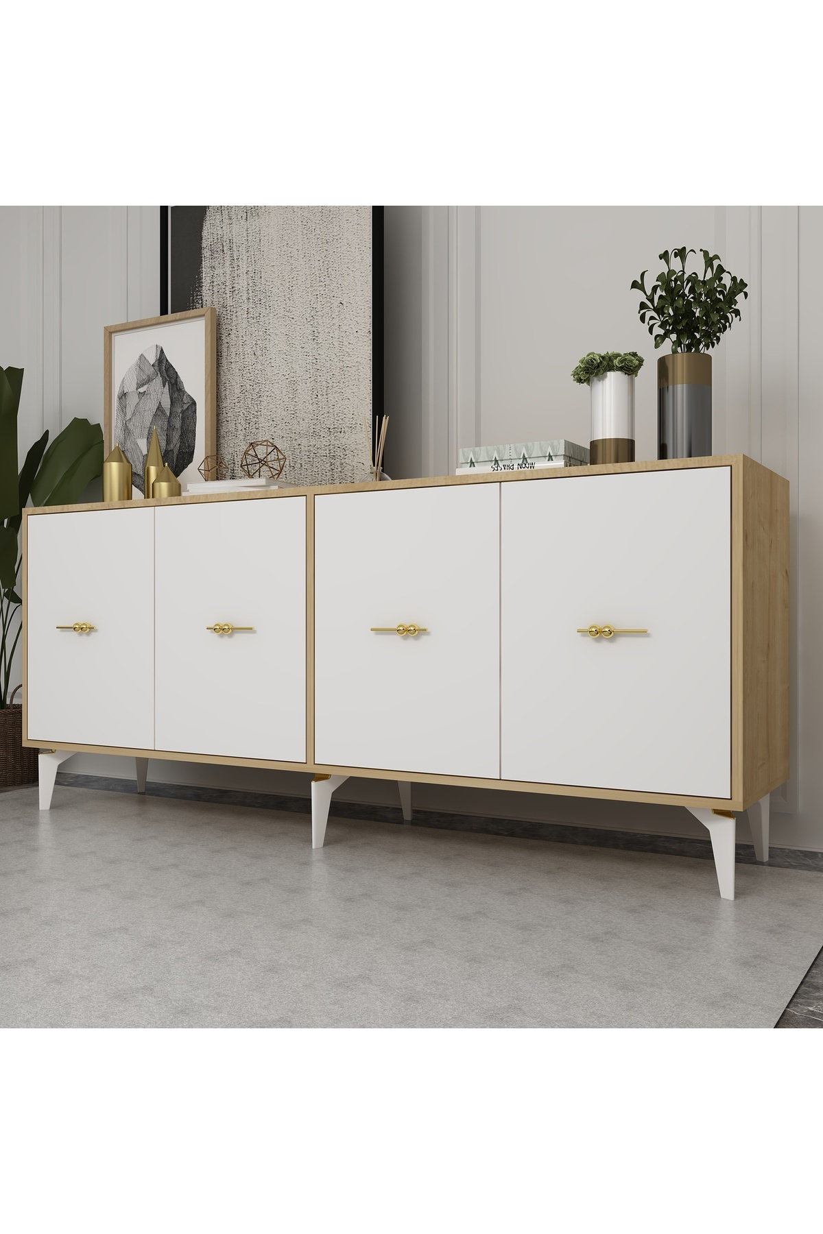 Cantek Dizayn Sintaa 180 Cm Konsol (Kx180) Safirmeşe-Beyaz