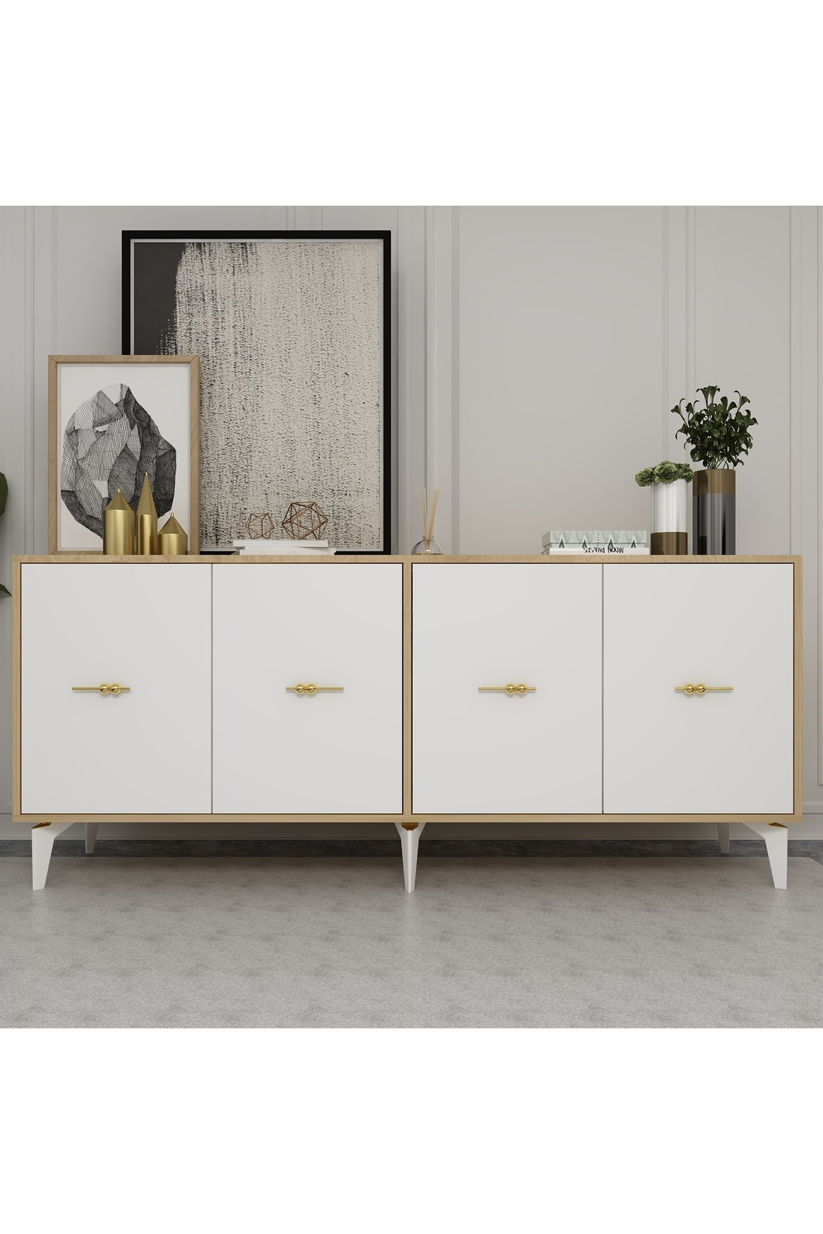 Cantek Dizayn Sintaa 180 Cm Konsol (Kx180) Safirmeşe-Beyaz